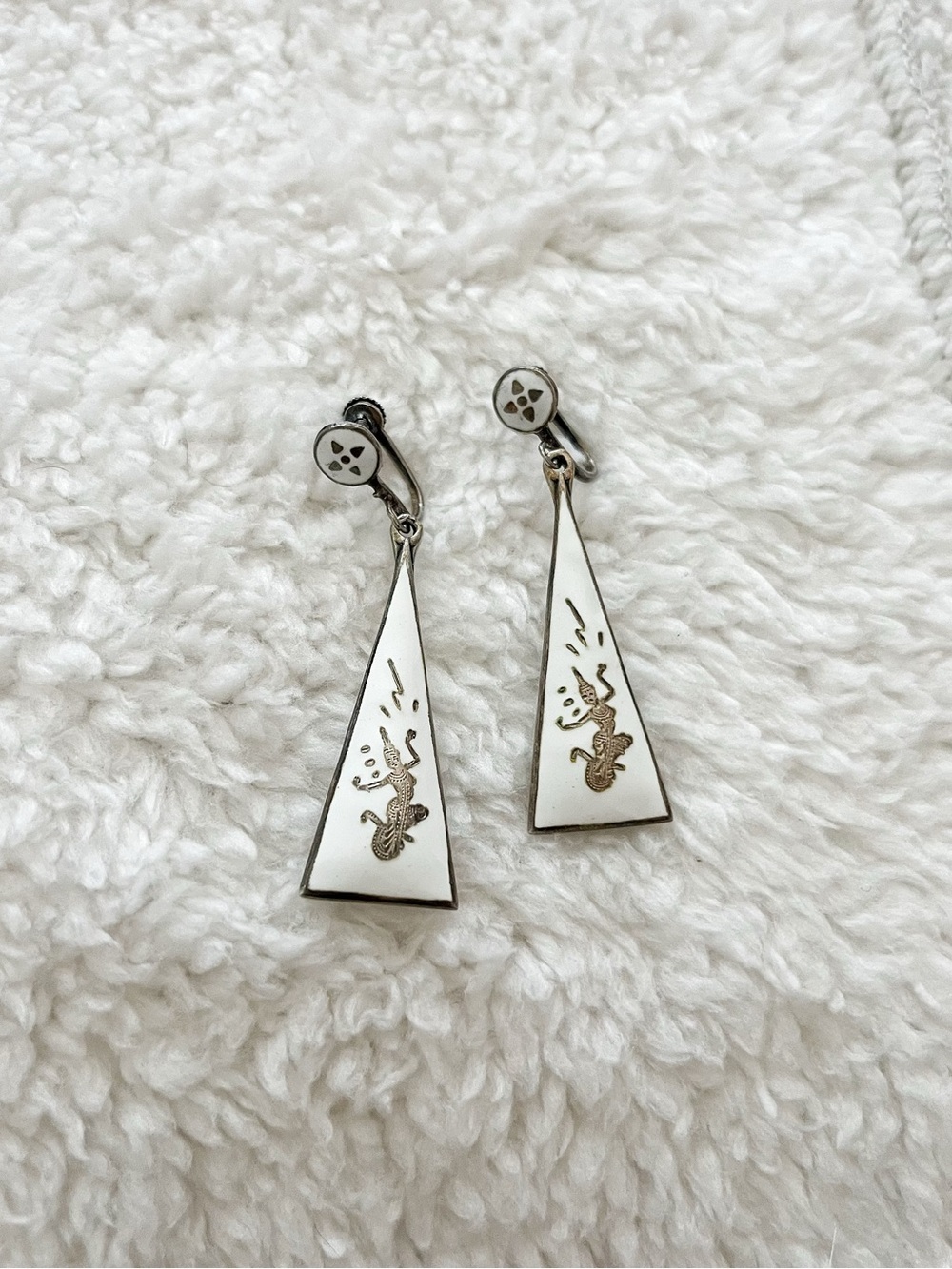 Vintage Siam 925 silver earrings